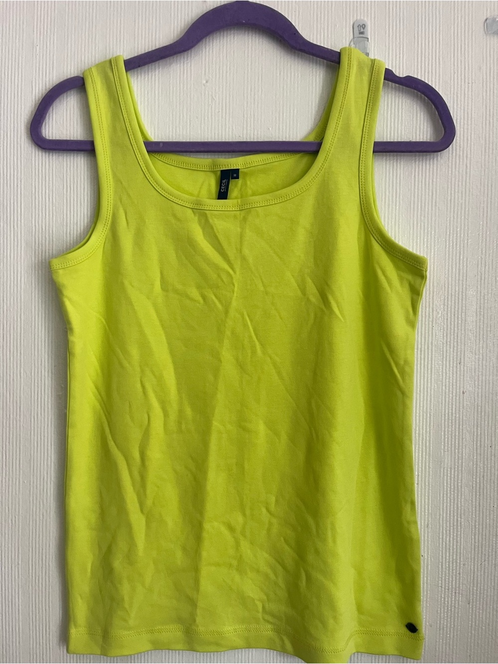 Neon Lime Scoop Neck Tank Top
